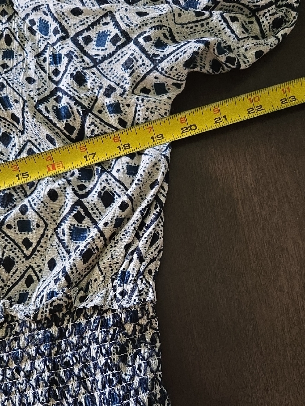 Room 34 Floral Dress Navy and Cream Geometric Print Dress XL - Picture 6 of 10